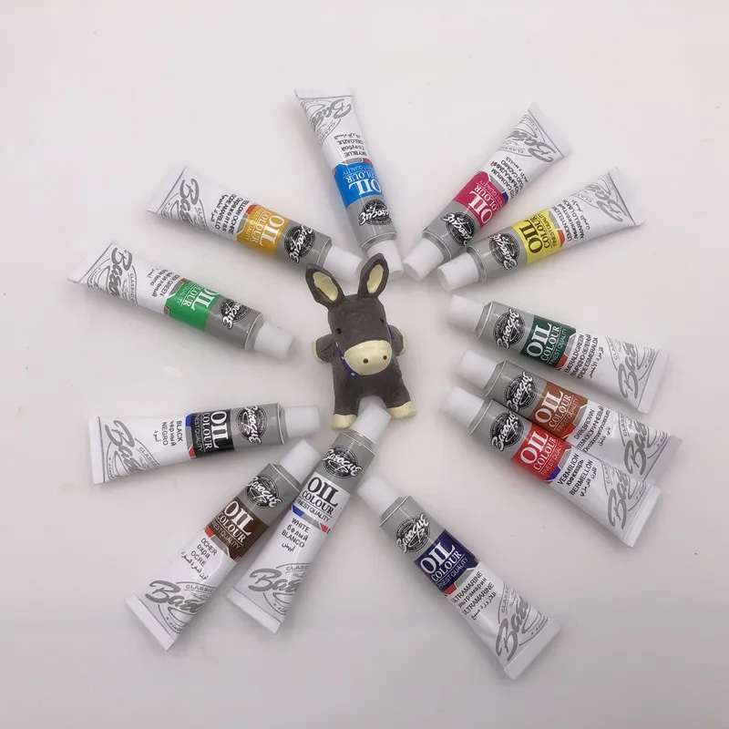 Professional Oil Colors Paints Fine Painting Art Supplies 12 Colours 6 ML Tube Offer 1 Brush For Free