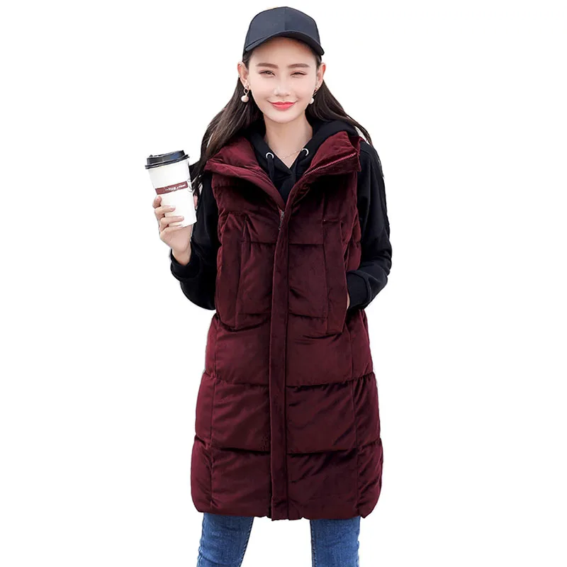 New Autumn Winter Vest fashion Women Waistcoat 2018 Female Sleeveless Jacket Warm Long Vest Outwear Colete Feminino Plus Size