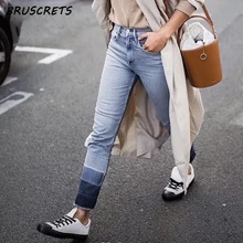 Весна, модные женские Джинсы бойфренда для мамы, рваные винтажные синие джинсы на молнии, Женские джинсовые штаны, уличная одежда