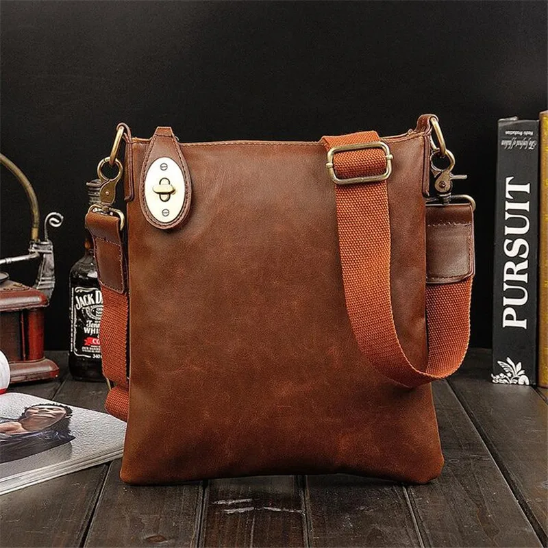 2016 new men's fashion minimalist retro leather shoulder bag Messenger