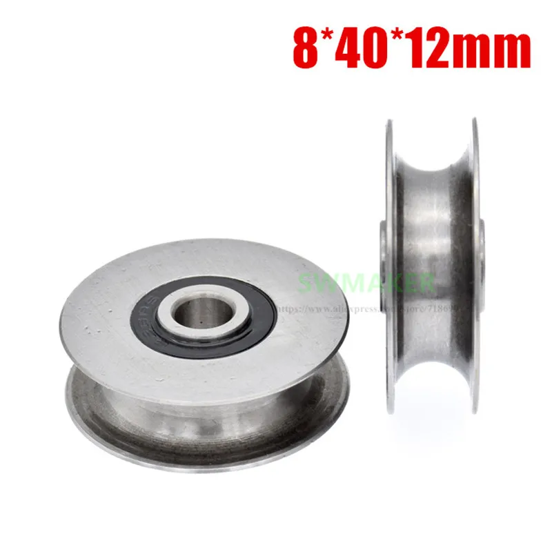 Silver Steel Ball Bearing 22.5x13.5mm U Type Groove Pulley for 12mm Path 
