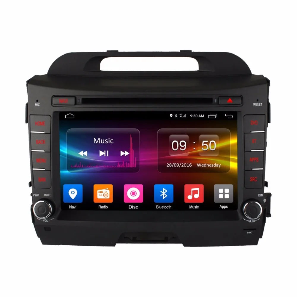 Sale vehicel 2 din Android 6.0 Octa 8 Core car dvd player FOR KIA sportage R 2011 - 2015 gps navi 2 din wifi 4G 2GB RAM 32GB ROM 5