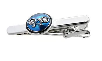 

Newest Fashion Tie Clips Blue Bicycle Tie Clip Necktie Bars Pins Bike Designed Men's Gift Jewelry Accessory 10pcs/lot wholesale