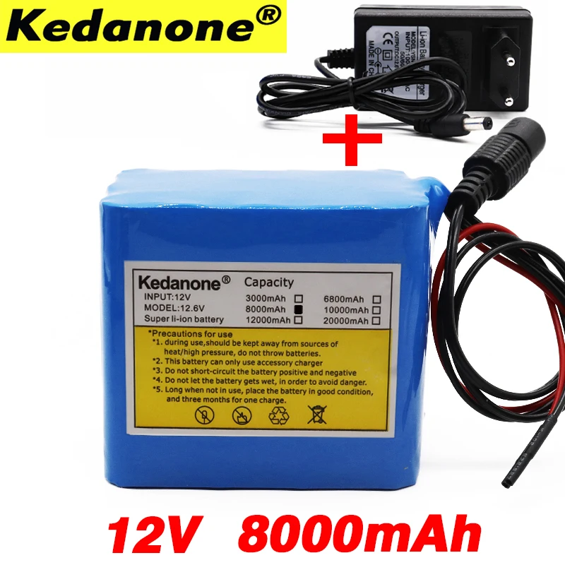 

100% NEW original 12V 8AH 18650 lithium battery pack 12.6v 8Ah li-ion rechargeable battery pack Suitable for electric equipment