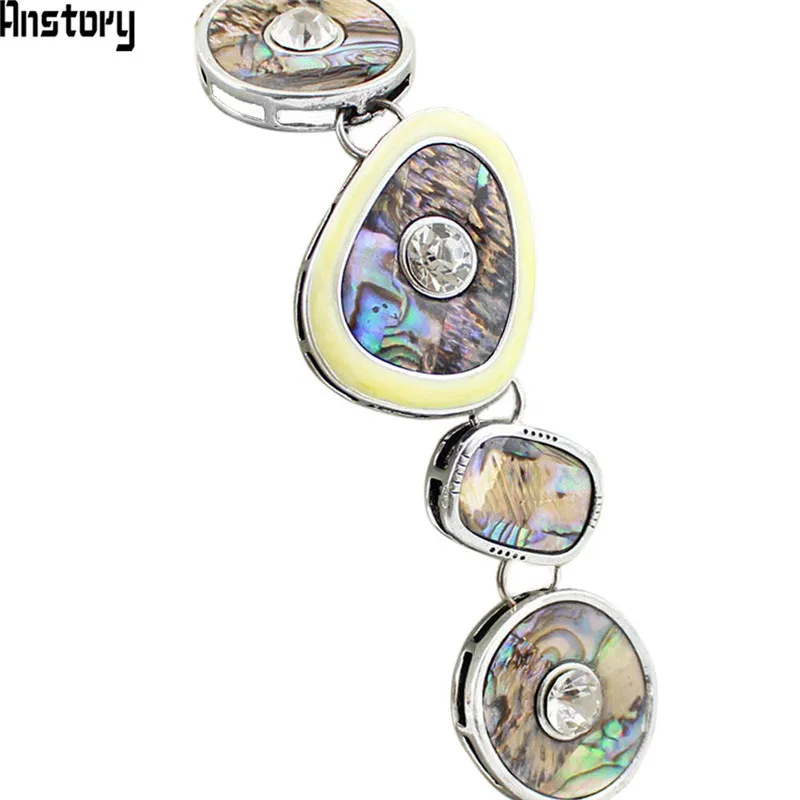 

Double Layer Assorted Shape Shell Bracelet For Women Vintage Antique Silver Plated Fashion Jewelry Wedding Party Gift