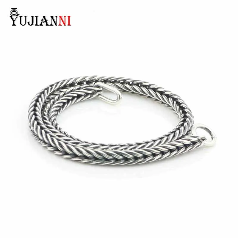 

Authentic 925 Sterling Silver Bracelet Women Fox Tail Bracelet Or Necklace Chain Fit Eurpeon Brand Charms Beads DIY Jewelry