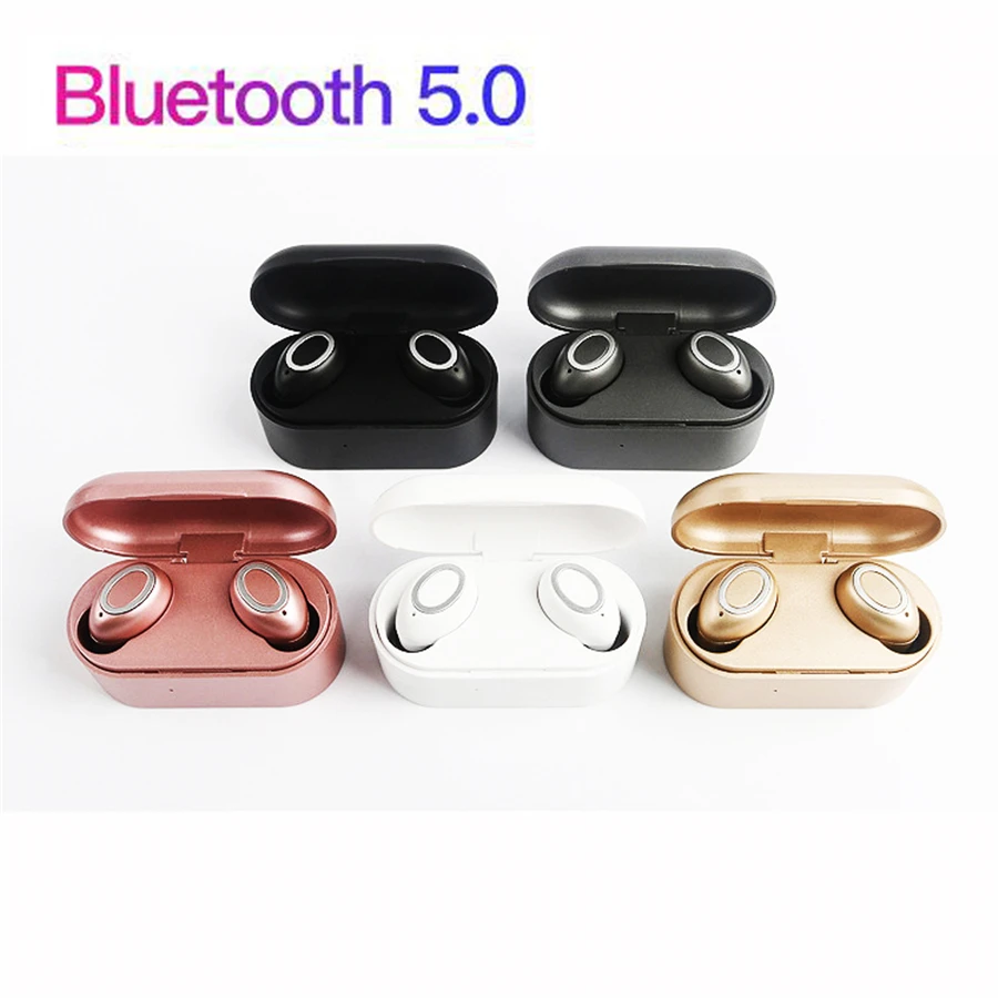 

2 pcs TWS 5.0 Mini Wireless Bluetooth Earphone Stereo Earbud Headset Headphones Mic For Smart Phone 500 mAH