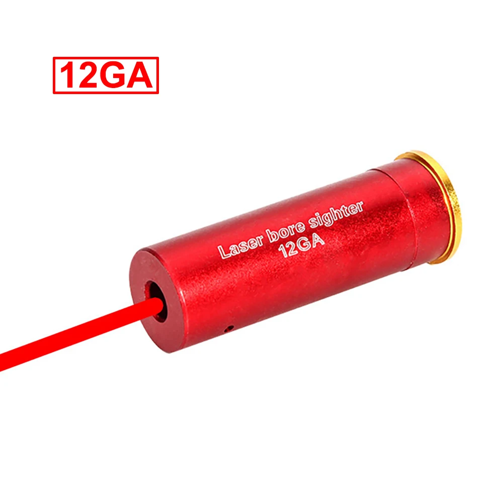 

12GA Laser Bore Sight Cartridge Red Hunting Laser Sighter Boresighter Tactical Red Copper For Airsoft Air Gun Rifle