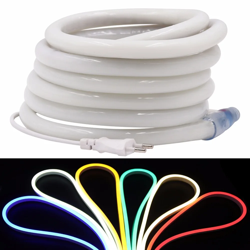 Buy 220V Flex LED Neon Rope Light RGB 5m 3m 1m 25m 50m