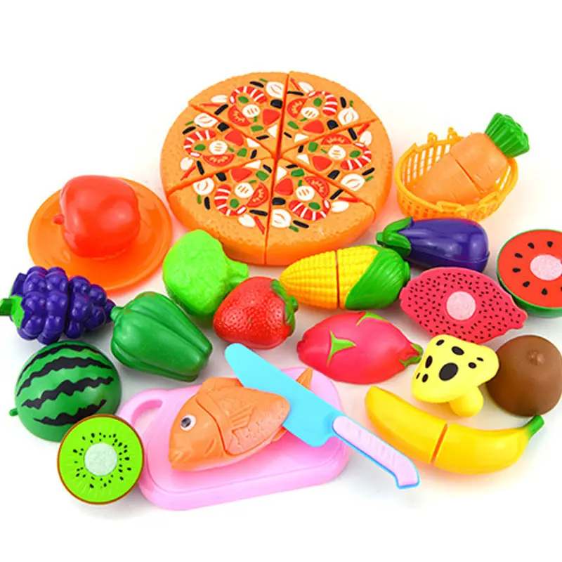 24Pcs/set Plastic Kitchen Food Fruit Vegetable Cutting Toys Kids