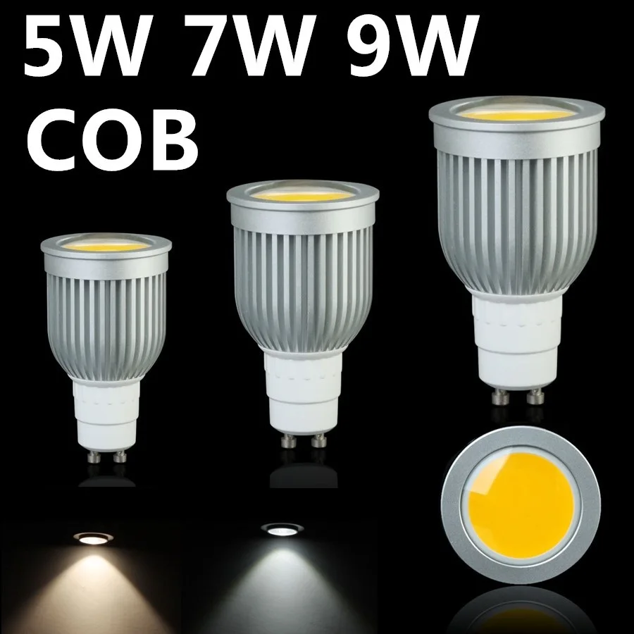 

COB 5W/7W/9W AC85-265V LED Spot Light Dimmable Warm/Cool White High Brightness Lighting GU10 E27 E14 LED Bulb Free Shipping