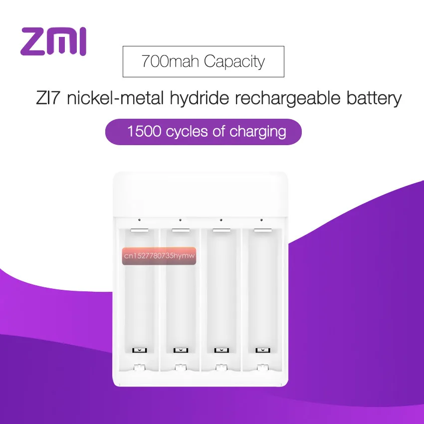 4 шт./лот Xiaomi ZMI ZI5 AA 1800 мАч 1,2 в перезаряжаемый Ni-MH аккумулятор Xiaomi ZIM power Bank Аккумулятор/4 слота смарт-зарядное устройство набор