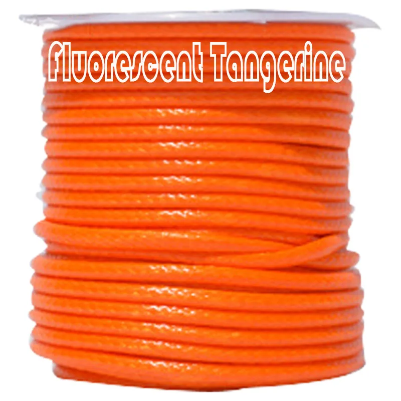 

3mm Fluorescent Tangerine Korea Polyester Waxed Wax Cord String+Jewelry Findings Accessories Bracelet Necklace Rope 50yards/roll
