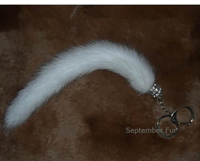 mink fur tail keychain key rings (9)