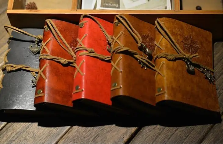 New 2015 BROWN Leather Cover Notebook Journal Diary Blank String Nautical BW Applied | Канцтовары для офиса и дома