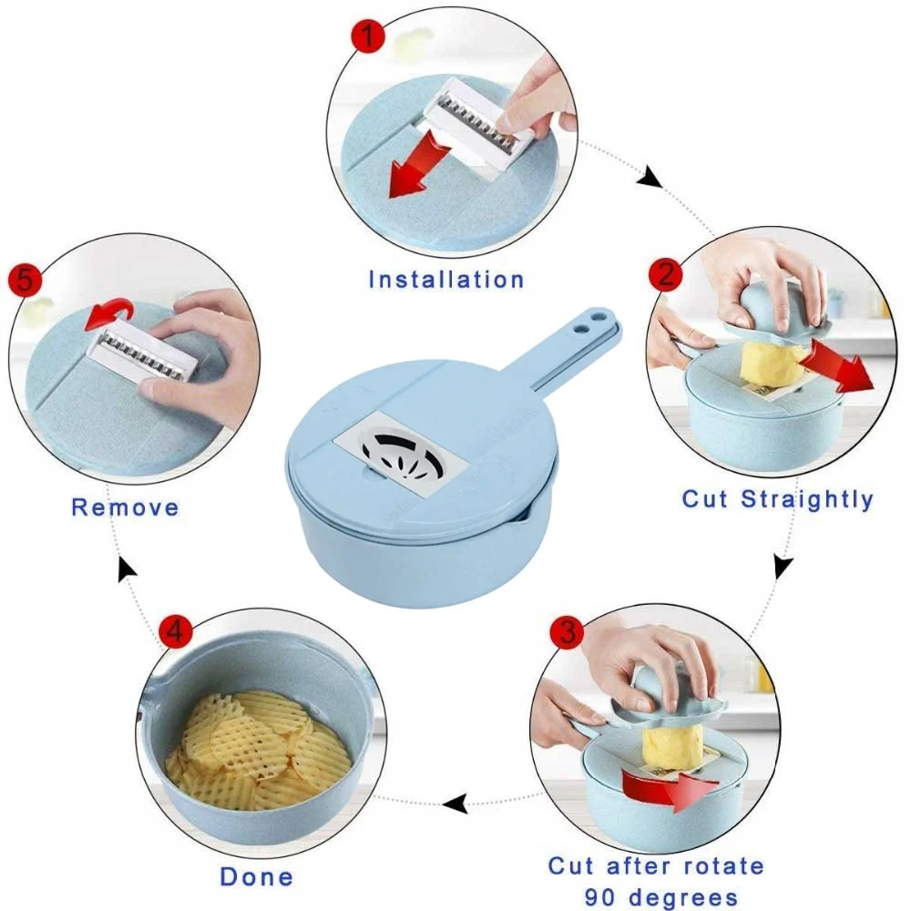 15 в 1 мандолина слайсер Spiralizer овощерезка измельчитель Dicer измельчитель яйцо сепаратор/измельчитель Терка с ситечком контейнер