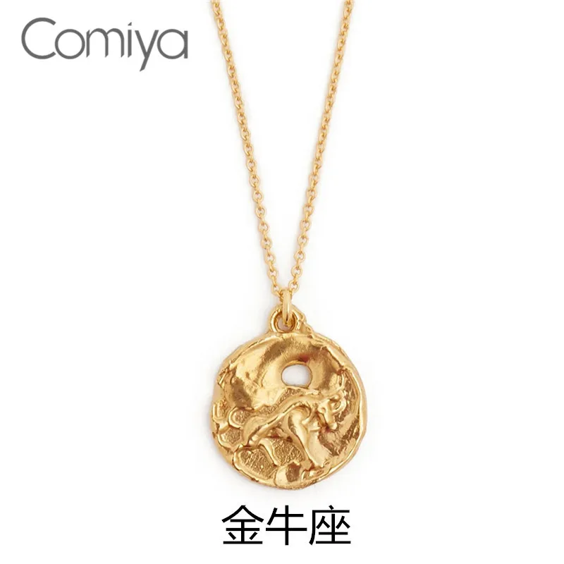 

Comiya Fashion Necklaces Zinc Alloy Gold Color Chains Vintage Jewelry From India Bijoux Femme Taurus Pattern Long Necklace Women