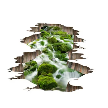 

Floor Wall Sticker 3D Stream Removable Mural Decals Vinyl Art For Bathroom Living Room Home Decoration Wallpaper