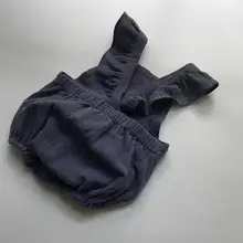 ins Новая европейская летние комбинезоны для девочек оборками линене Комбинезоны для малышек детская одежда