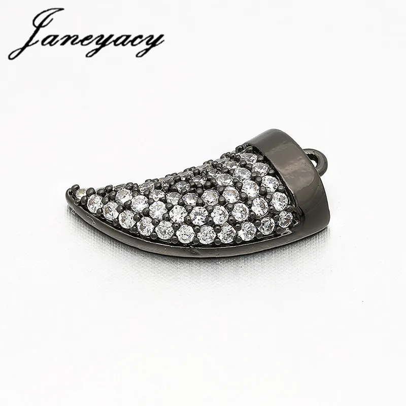 

Janeyacy New Hot Fashion Jewelry CZ Zircon Accessories Horn Type Pendant DIY Jewelry Bracelet Earrings Production Accesorios