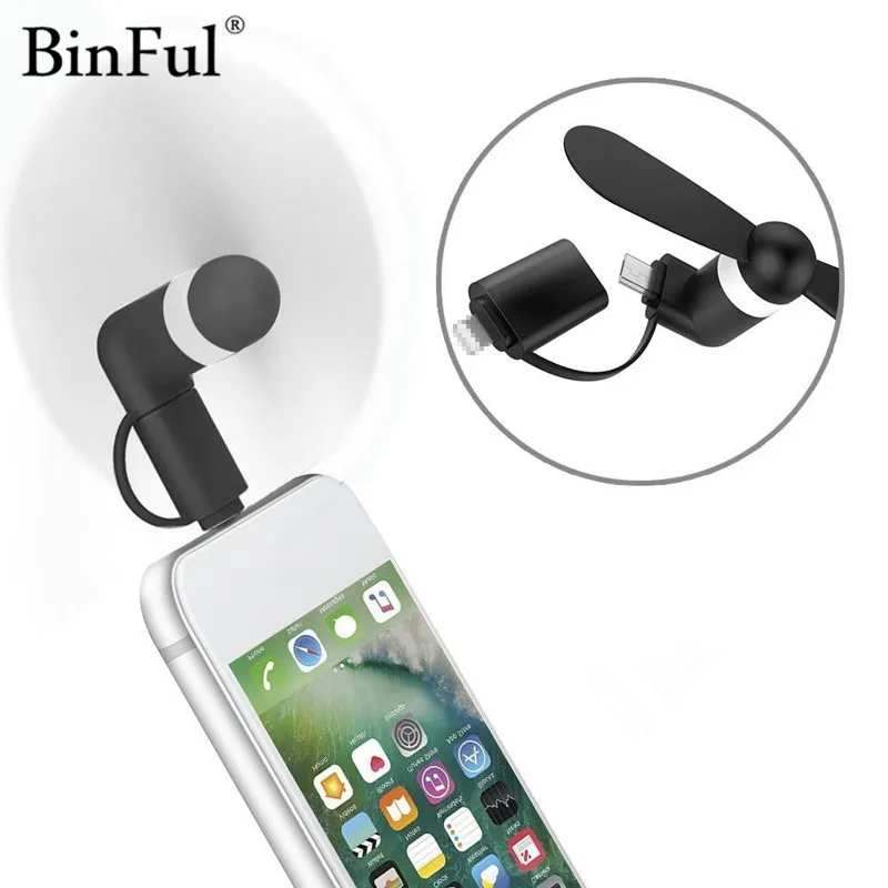 

BinFul 10pcs 2 in 1 Portable Cell Phone Mini Electric USB Cooling Cooler Fan For iPhone Samsung for Android Phone 6 Colors