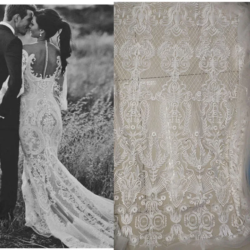 Модная французская кружевная ткань высокого качества африканский тюль вышитый цветок Прозрачная Чистая кружевная ткань для свадьбы