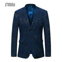 Mogu мужская печатных Повседневное блейзер высокое качество мужские Slim Fit Куртка Весна Мода Две кнопки закрытия плюс Размеры пальто 5XL 6XL