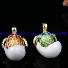 Bejeweled инкрустированная Ювелирная шкатулка детская черепаха в инкубации яйцо черепаха кольцо коробка