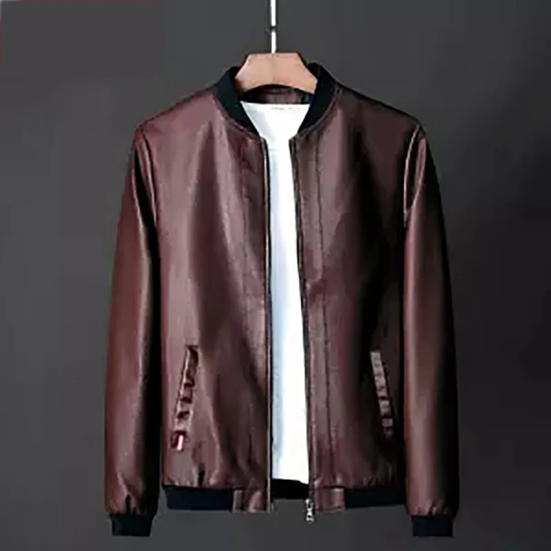 

Mens Leather Jackets Men PU Faux Spring Summer Fall Thin Coats Biker Punk Motorcycle Male Classic Baseball Jacket Zippers