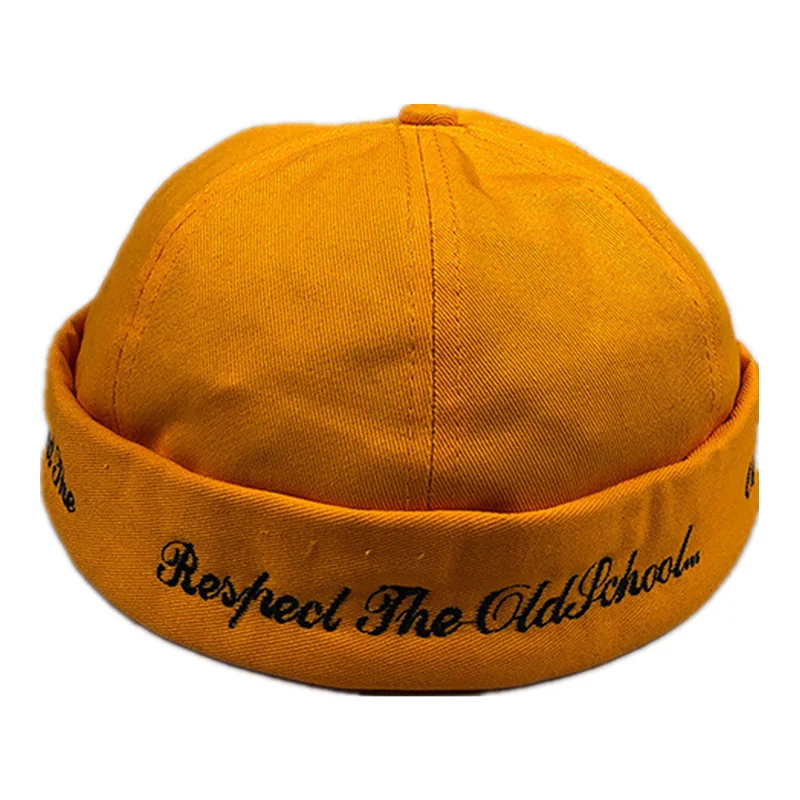 

Spring and Summer Yuppie Cotton Skullcap without Visor Vintage Curved Brim Cap Hip Hop Hat for Men Women Cuff Beanies Skullies