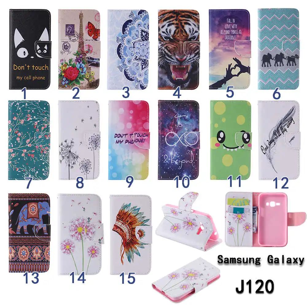 

Art Printing Book Flip Covers Case For SAMSUNG Galaxy J1 6 (2016) J120F J120H J120ZN SM-J120FN PU Leather Cases TPU Full Housing