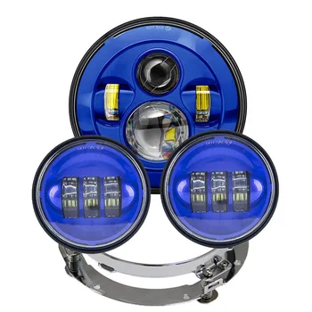 

WZJOO 7inch LED Headlight Motorcycle Lights with 4.5" Led Fog Lights with 7" Mounting Bracket with Harness Adpter
