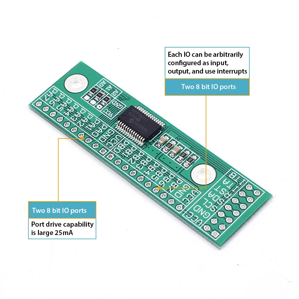 MCP23017 I2C интерфейс 16 бит ввода/вывода расширение модуль расширения штыревая
