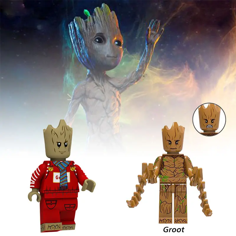 

Groot Grinch Halloween Batman Robin Falcon Building Blocks Compatible Playmobil Mini People Christmas Gifts for Children GrinchS