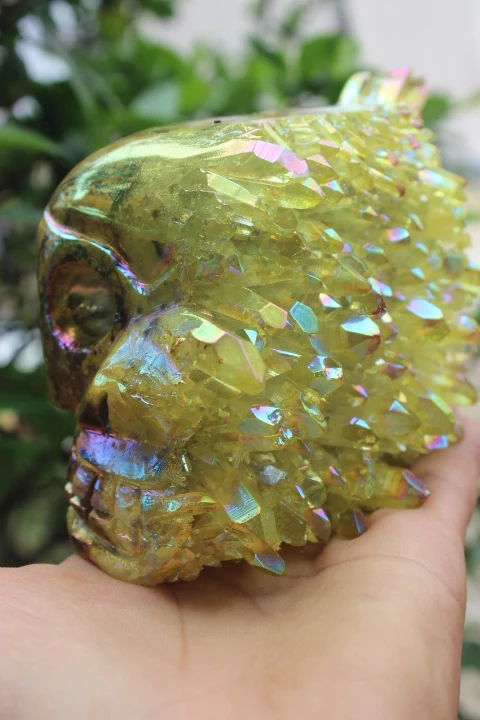 

1109 grams of natural quartz crystal yellow angel aura of magic wands