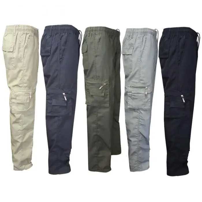 Повседневные мужские брюки средняя талия мульти-карманы Slim Fit Дышащие Брюки HSJ88