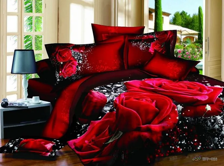 Black And Red Bedroom Sets popular red rose comforter sets-buy cheap red rose comforter sets Black And Red Bedroom Sets popular red rose comforter sets-buy cheap red rose comforter sets