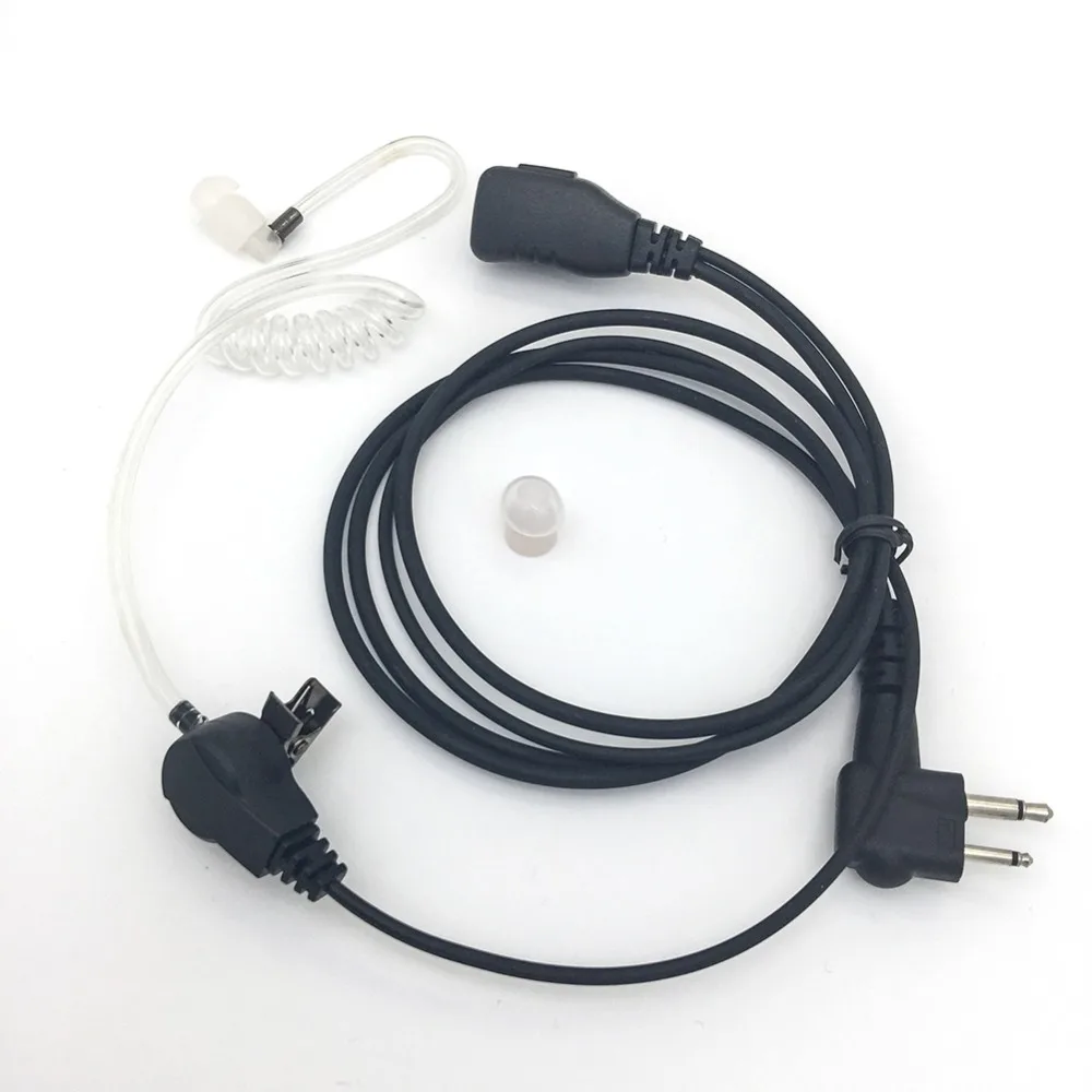 FBI Surveillance Kit Headset Microphone for Motorola CP200 GP300 CLS1110 CLS1410 Walkie Talkie/Two Way Radio w Transparent tube |