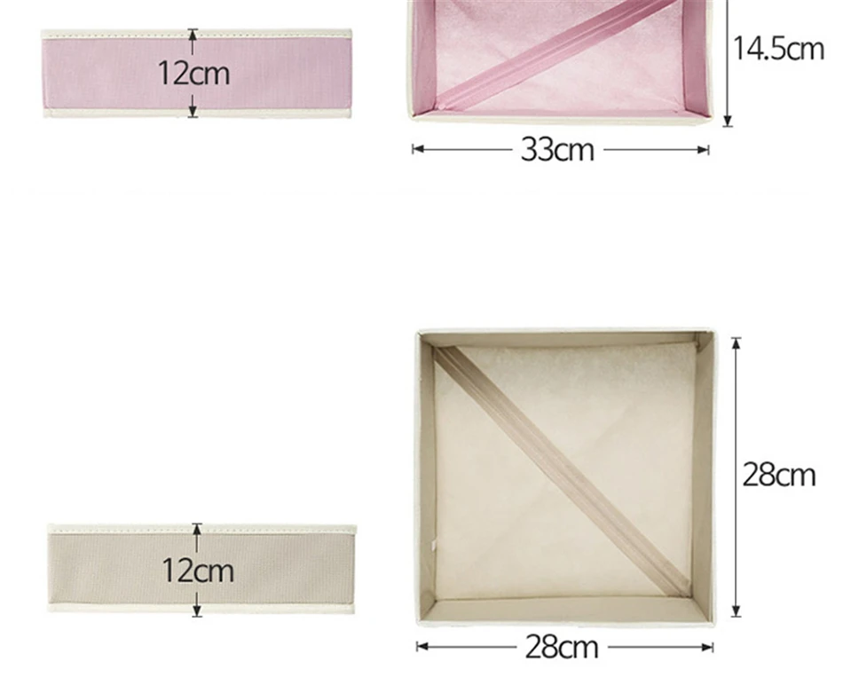 MICCK 6 шт. органайзер для хранения нижнего белья нетканые тканевые завязки коробки ящики шарфы Носки Бюстгальтер внутренний контейнер для хранения полотенец коробки для хранения