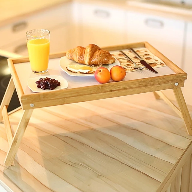 Homevibes – Table de petit déjeuner pliable en bambou, bureau pour