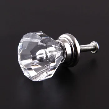 

Hot 30mm Crystal Acrylic Door Handles Drawers Cabinet Wardrobe Knobs screw Retro Pull Handle Home Kitchen Decor