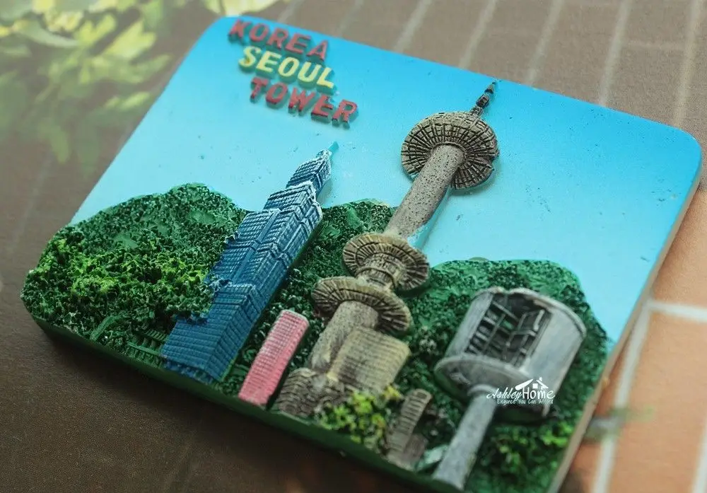 Корея, сеульская башня, туристический сувенир 3D Смола декоративный магнит для холодильника ремесло подарок