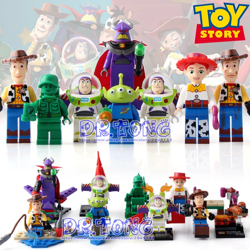 

DR.TONG 80PCS/LOT NEW Toy Story SY661 Buzz Light-year Woody Emperor Zurg Squeezy Aliens Building Blocks Bricks Children Toys