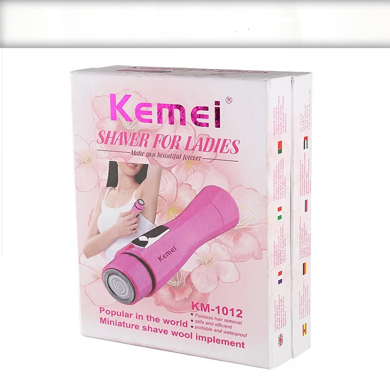 Горячая KEMEI KM-1012 электрическая Женская бритва Мини эпилятор удаление волос триммер влажное и сухое использование