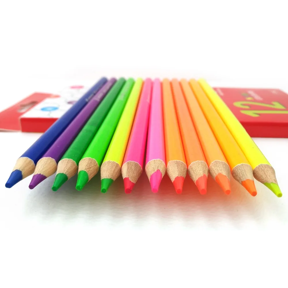 KALOU 50 Neon Coloed Pencils,Fluoescent Coloed