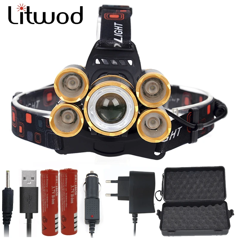 Litwod Z20 CREE LED XM-L T6 налобный фонарь Головной фонарь 20000 люмен масштабируемый перезаряжаемый аккумулятор 18650 Litwod Z20 CREE LED XM-L T6 налобный фонарь Головной фонарь 20000 люмен масштабируемый перезаряжаемый аккумулятор 18650