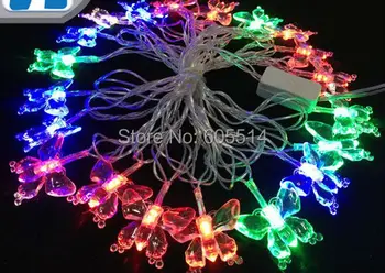 

[Seven Neon]Free shipping 110V/220V butterfly shape 4M 20leds party/Christmas/decoration/holiday led string light