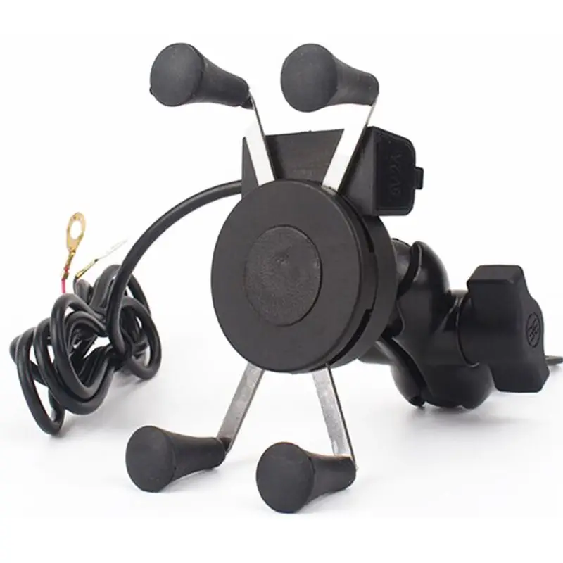 

Bike Grip Motorcycle Car Mount Cellphone Holder USB Charger For Mobile Phone