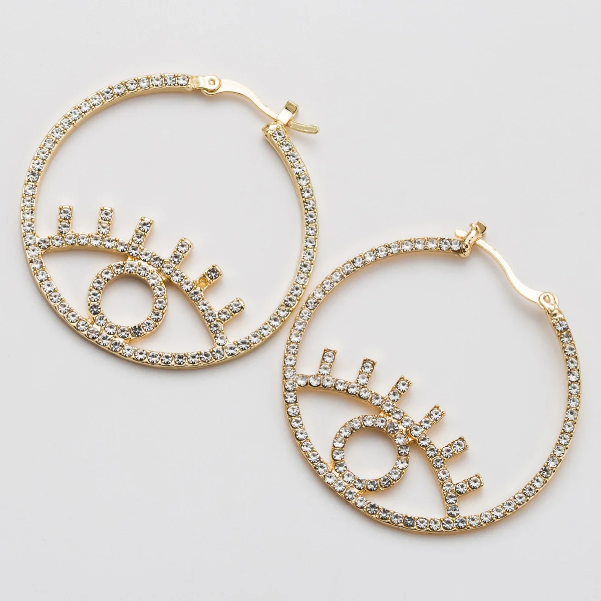 2019 Cheap Acrylic Eye Loop Earrings Clip On Hoop Round Chandbali Circle Earring For Women