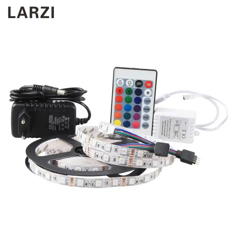 

LARZI LED Strip Light 5050 DC12V 60LEDs/m 5m Flexible LED Tape RGB Cool/Warm White Red Green Blue SMD 5050 Home Decoration Lamp